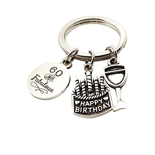 Birthday Gifts for Her Stainless Steel Expandable Key Chain 16th 18th 30th 40th 50th 60th Jewelry Key Ring Gift 60th Birthday
