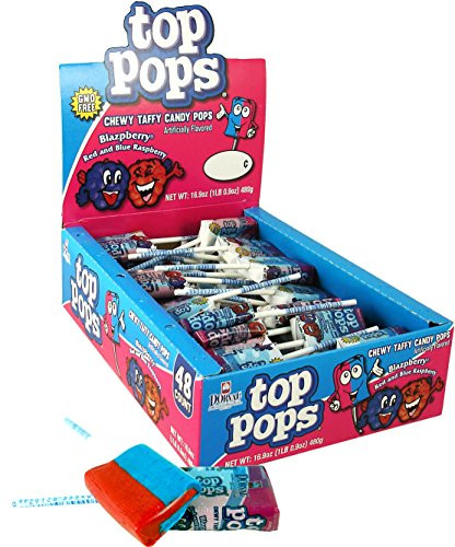 Top Pops Chewy Taffy Pops Blazpberry 16_9 Ounce