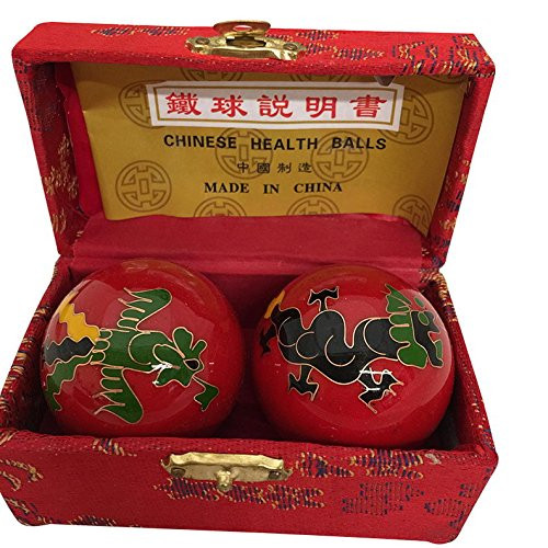 Baoding Balls Chinese Health Massage Exercise Stress Balls -Red Dragon   Phoenix 2