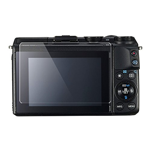 EOS M3 Screen Protector BolinUS 0_3mm LCD Optical 9H Hard Tempered 2 Pack Anti-Scratch Glass Screen Protector Skin Film for Canon EOS M3  M5  M10 Camera