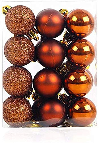Bstgifts 24Pcs Christmas Mini Balls Ornaments for Xmas Christmas Tree - Small Shatterproof Christmas Tree Decorations Hanging Ball for Holiday Wedding Party Decoration Orange 1_2- 30mm