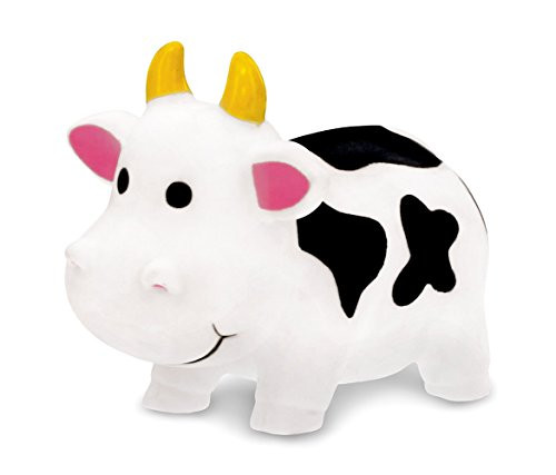 DolliBu Cow Bath Buddy Squirter - Floating White Cow Rubber Bath Toy Fun Water Squirting Bathtime Play for Toddlers Cute Farm   Barn Animal Toy for The Bathtub Beach   Pool for Girls   Boys