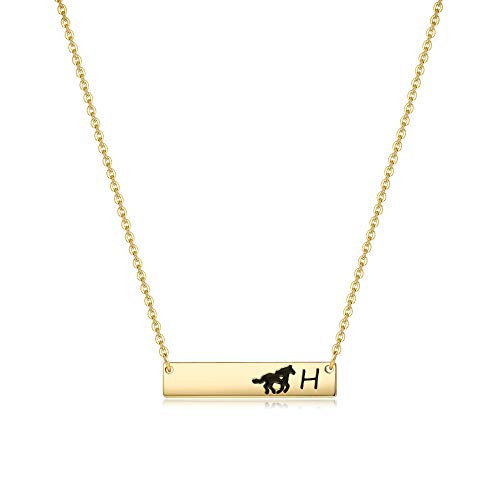 Horse Gifts for Girls Gold Horse Necklaces Jewelry for Little Girls Bar Horse Necklace Kids Horse Themed Gifts for Women Horse Charm H Initial Letter Necklace Horse Gifts for Girls Gold Horse Necklaces Jewelry for Little Girls Bar Horse Necklace Kids Horse Themed Gifts for Women Horse Charm H Initial Letter Necklace