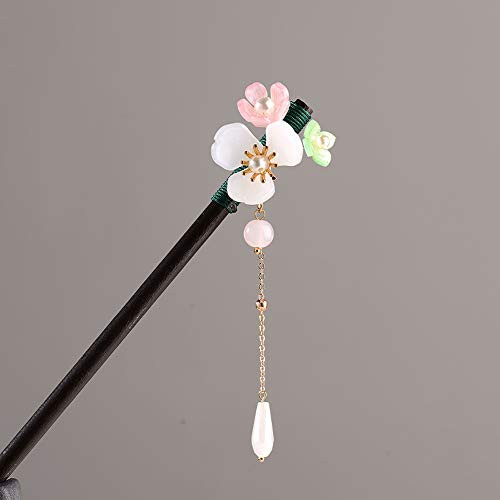 CHDHALTD Chinese Hair Stick Vintage Hair Pin Glass Beads Glazed Flower Hair Chopsticks Vintage Tassel Hairpin Hair Styling Hair Making Accessories for WomenF