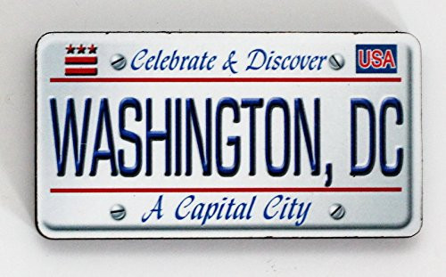 Washington D_C_ License Plate Wood Fridge Magnet 3 x 1_5
