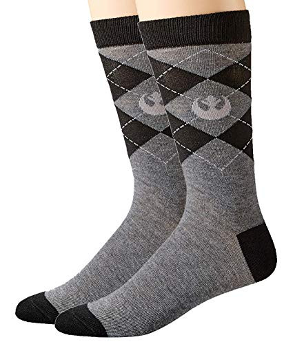 Hyp Star Wars Rebel Logo Argyle Top Half Mens Crew Socks Shoe Size 6-12