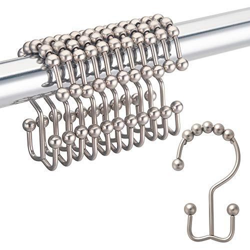 DadyMart Shower Curtain Hooks Rust Resistant Shower Curtain Rings Metal Double Glide Rollers Shower Hooks for Bathroom Shower Curtain Rods Curtains Set of 12 Matte Nickel DadyMart Shower Curtain Hooks Rust Resistant Shower Curtain Rings Metal Double Glide Rollers Shower Hooks for Bathroom Shower Curtain Rods Curtains Set of 12 Matte Nickel