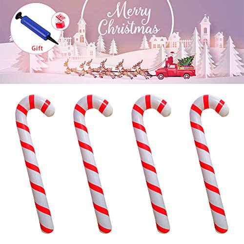 Khoml Inflatable Candy Canes for Christmas Party Decorations Inflatable Canes Candy Canes Balloons Christmas Decorations Inflatable Candy Cane for Christmas Indoor and Outdoor Decorations 4PCS Khoml Inflatable Candy Canes for Christmas Party Decorations Inflatable Canes Candy Canes Balloons Christmas Decorations Inflatable Candy Cane for Christmas Indoor and Outdoor Decorations 4PCS