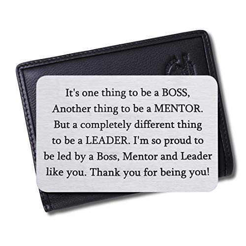 Boss Christmas Appreciation Gifts Wallet Card for Mentor Leader Thank You Note Leaving Going Away Gifts Supervisor Retirement Boss Birthday Gifts Coworker Men Women Goodbye Farewell Presents