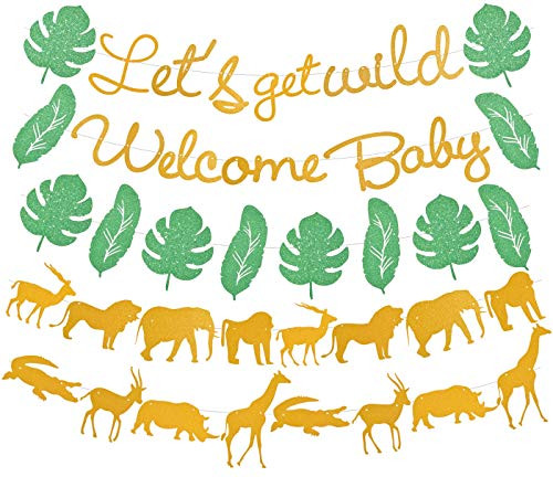 Safari Baby Shower Decorations Lets get Wild Banner Jungle Safari Animal Garland Zoo Themed Baby Shower Baby Shower Jungle Banner Jungle Safari Baby Shower Decorations Welcome to the Jungle Banne