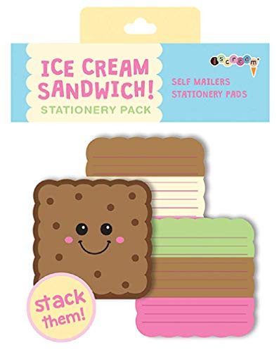 iscream Ice Cream Sandwich Stack and Send Creative Stationery Sheets with 12 Mailers