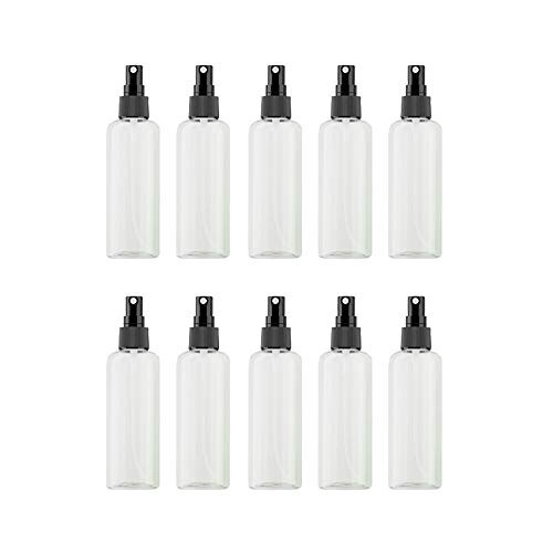 VOANZO 10PCS Empty Plastic Spray Bottle 100ml Fine Mist Travel Atomiser Set Refillable Travel Size Bottle Toiletries Liquid Containers white