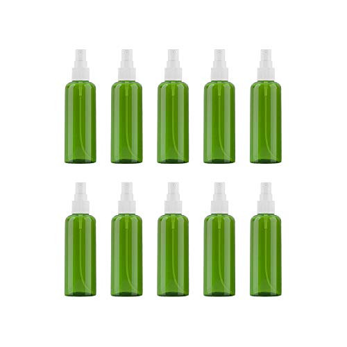 VOANZO 10PCS Empty Plastic Spray Bottle Travel Atomiser Set Refillable Travel Size Bottle Toiletries Liquid Containers green