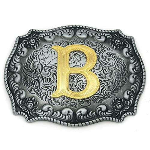 Initial Letters Belt Buckles for Men Western Vintage Belt Buckles for Men Large Cowboy Belt Buckle A to Z B