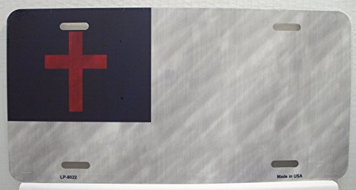 Smart Blonde LP-8022 Christian Flag Novelty Metal License Plate Smart Blonde LP-8022 Christian Flag Novelty Metal License Plate
