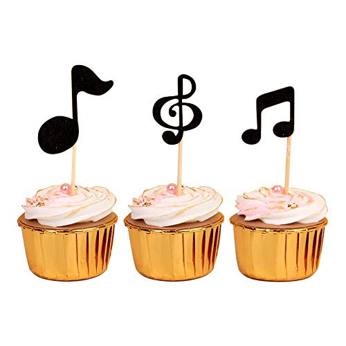 Hongkai 24PCS Music Staff Note Theme Cake Toppers Cupcake Kids Happy Birthday Gender Reveal Baby Shower Wedding Bridal Shower Engagement Party Decorations Supplies Hongkai 24PCS Music Staff Note Theme Cake Toppers Cupcake Kids Happy Birthday Gender Reveal Baby Shower Wedding Bridal Shower Engagement Party Decorations Supplies