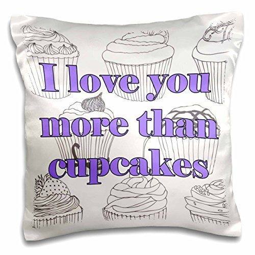 3dRose I Love You More Than Ice Cream.-Pillow Case, 16 by 16" (pc_193561_1)