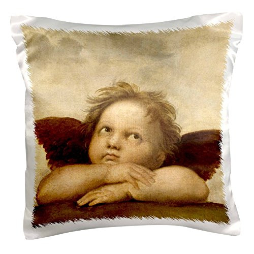 3dRose pc_159992_1 Raphael - Angel Left Pillow Case, 16" x 16"