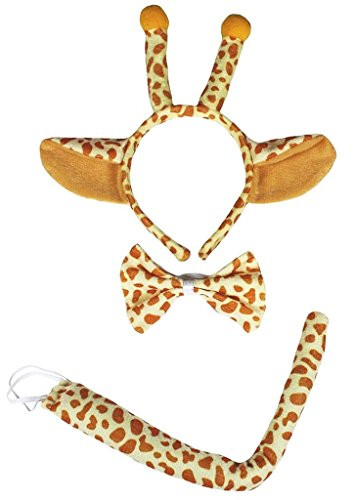 Petitebella Combined Animals Headband Bowtie Tail 3pc Costume Giraffe One Size