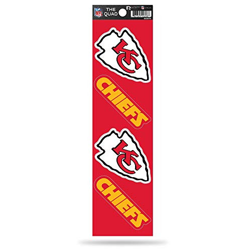 NFL Rico Industries Die Cut 4-Piece The Quad Sticker Sheet Kansas City Chiefs