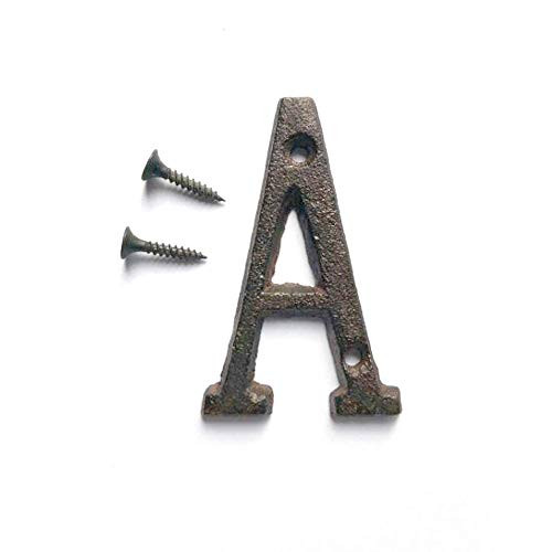 3 Inch Innovative Wrought Iron House Number Black Letter -A