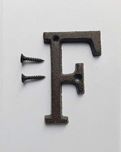 3 Inch Innovative Wrought Iron House Number Black Letter -F