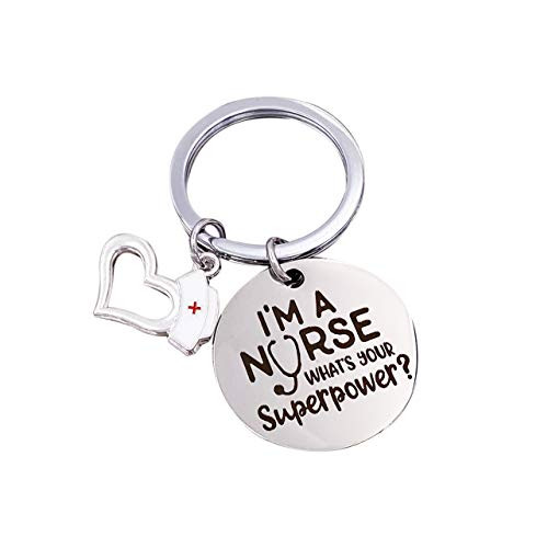 Nurse Keychain Im A Nurse Whats Your Superpower Gift For Nurse Stainless Steel