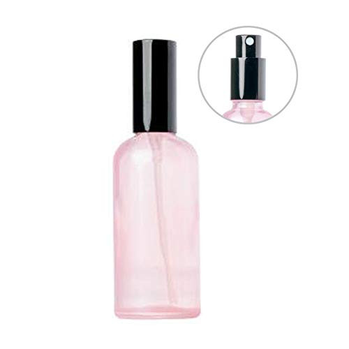 2PCS 100mL3_4oz Empty Refillable Glass Purfume Spray Bottle Atomizers Container Vials With Fine Mist For Cosmetic Perfume Samples Makeup Water Liquids Toner Essential Oil DIY Beauty Tools Pink