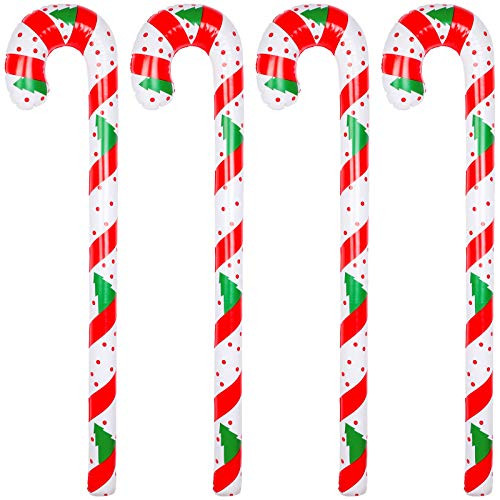 URATOT Inflatable Pieces Candy Cane Stick Inflatable Candy Balloon Christmas Candy Cane for Christmas Fancy Decoration 4