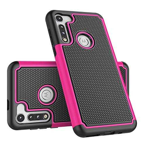 Moto G Fast Case Takfox Motorola G Fast Phone Case Heavy Duty Shockproof Rugged Cover Hard Plastic   Soft Silicone Dual Layer Protective Bumper Phone Case for Motorola Moto G Fast 2020-Rose