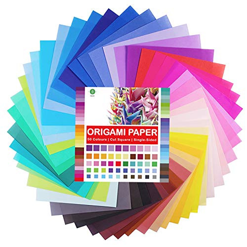 Origami Paper 6x6 inch Opret 100 Sheets Origami Paper 50 Vivid Colors 15x15 cm Single Sided for Kids Arts and Crafts Projects