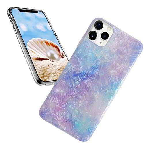 Cute Case for iPhone 12 Pro MaxASANA Glitter Pearly Shell Luster Sparkle Bling Soft TPU Flexible Slim Girl Lady Phone Case Cover for iPhone 12 Pro Max 6_7 inchPurple Voilet