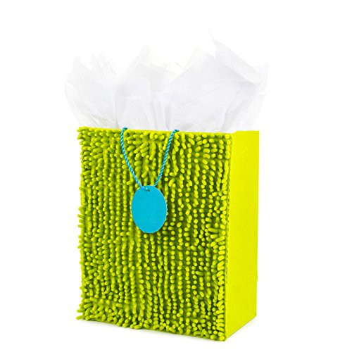 Hallmark 13 Large Fuzzy Gift Bag with Tissue Paper Bright Green for Birthdays Easter St_ Patricks Day Fathers Day Baby Showers or Any Occasion Hallmark 13 Large Fuzzy Gift Bag with Tissue Paper Bright Green for Birthdays Easter St_ Patricks Day Fathers Day Baby Showers or Any Occasion