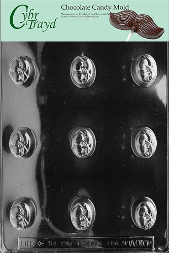 Cybrtrayd Life of the Party AO102 Oval Cherry Bon-Bon All Occasions Chocolate Candy Mold in Sealed Protective Poly Bag Imprinted with Copyrighted Cybrtrayd Molding Instructions