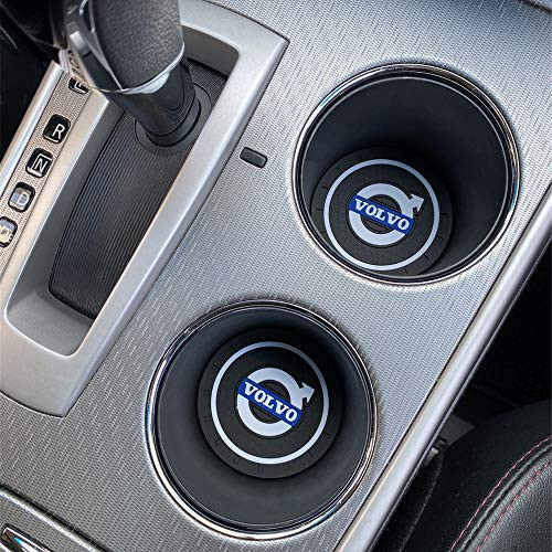Shenhuan Upgraded 2 Pcs 2_75 inch Car Interior Accessories Anti Slip Cup Holder Mat Insert Coaster for Volvo fit for XC40 S60 XC90 XC60 S90 V60 V90 etc All Models for Volvo