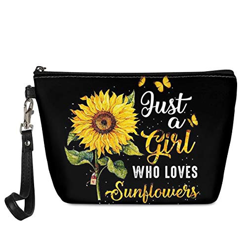 Xhuibop Sunflower Gifts for Women Small Cosmetic Pouch for Purse Leather Zipper Pencil Clutch Love Sunflowers Girl Makeup Bag Xhuibop Sunflower Gifts for Women Small Cosmetic Pouch for Purse Leather Zipper Pencil Clutch Love Sunflowers Girl Makeup Bag