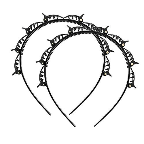 Double Bangs Hairstyle Hairpin Headband Korean Braided Headbands for Women Double Layer Twist Plait Headband Hair Tools Multi-layer hollow woven headband Headband with Alligator Clip