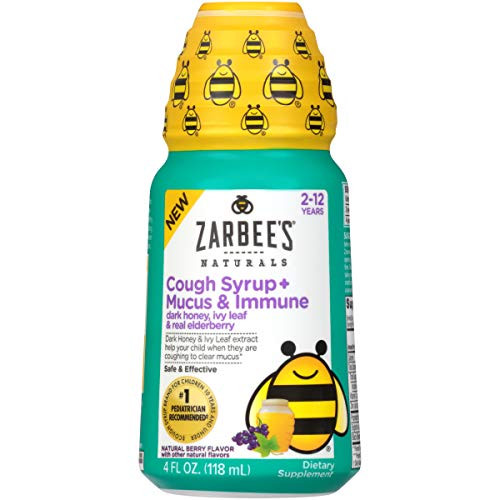 Zarbees Naturals Childrens Cough Syrup  Mucus   Immune Natural Berry Flavor 4 Ounce