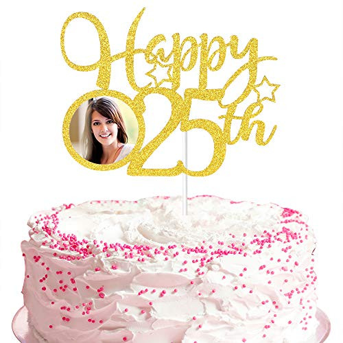 Happy 25th Cake Topper Happy 25th Birthday Cheers to 25 Years Happy 25th Anniversary Hello 25 25th Birthday Party Decoration Supplies - Gold Glitter Happy 25th Cake Topper Happy 25th Birthday Cheers to 25 Years Happy 25th Anniversary Hello 25 25th Birthday Party Decoration Supplies - Gold Glitter