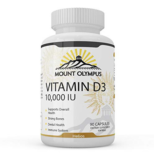 Mount Olympus Vitamin D3 Capsules 10000 IU - Supports Immune Overall Health - Promotes Bones Dental Health - D3 Dietary Supplement for Men and Women - 90 Softgels Mount Olympus Vitamin D3 Capsules 10000 IU - Supports Immune Overall Health - Promotes Bones Dental Health - D3 Dietary Supplement for Men and Women - 90 Softgels