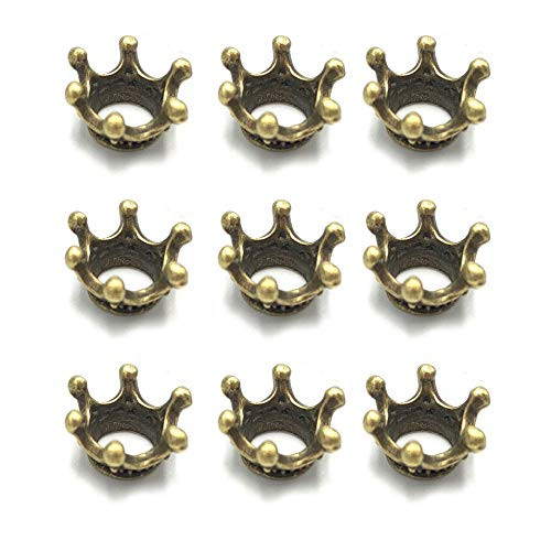 100pcs Antique Bronze Plated Crown Charms Pendants for DIY Bracelets Necklace Jewelry Findings Making AccessariesZ09