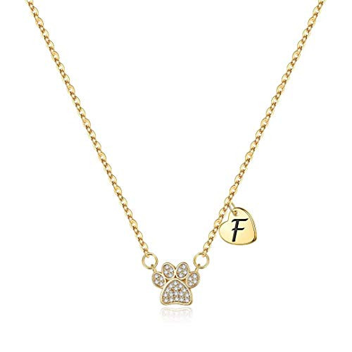 Dog Mom Gifts for Women Necklace Dainty 14 Gold Plated Letter F Initial Paw Print Necklace Jewelry Dog Mom Gifts Dog Lover Gifts for Women Puppy Love Paw Necklace Dog Mom Gifts for Women Necklace Dainty 14 Gold Plated Letter F Initial Paw Print Necklace Jewelry Dog Mom Gifts Dog Lover Gifts for Women Puppy Love Paw Necklace