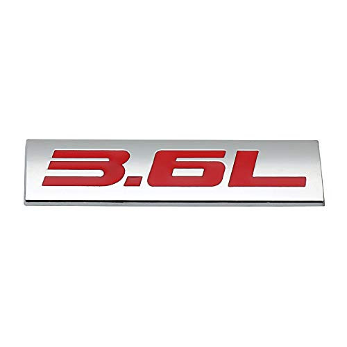 1x 3D Chrome Finish Metal 3_6L Emblem Alloy Badge Sticker Chrome Red