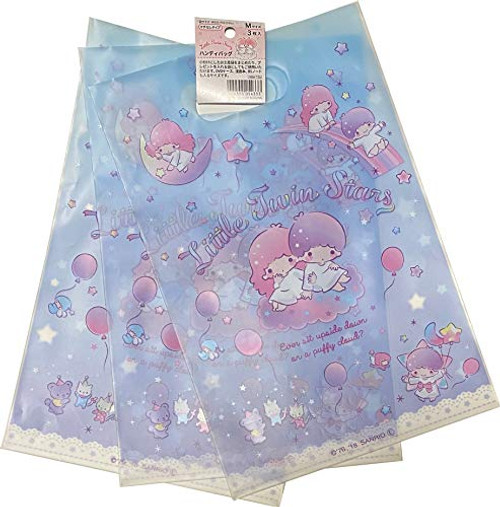 Sanrio Little Twin Stars Handy Bag Gift Wrap Bags Polyethylene Vinyl 20_5x31_5cm M Size 3 Sheets Set