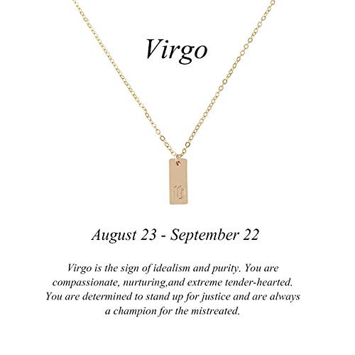 Message Card 12 Zodiac Necklace Woman Constellations Sign Tag Pendant Necklace Birthday Gifts Jewelry H?Virgo 23 Aug 23 Sep Message Card 12 Zodiac Necklace Woman Constellations Sign Tag Pendant Necklace Birthday Gifts Jewelry H?Virgo 23 Aug 23 Sep