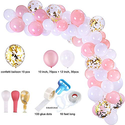 Balloon Garland Kit 114 pcs Balloons Arch Kit for Wedding Birthday Party Baby Shower Decorations PinkWhite Balloon Garland Balloon Garland Kit 114 pcs Balloons Arch Kit for Wedding Birthday Party Baby Shower Decorations PinkWhite Balloon Garland