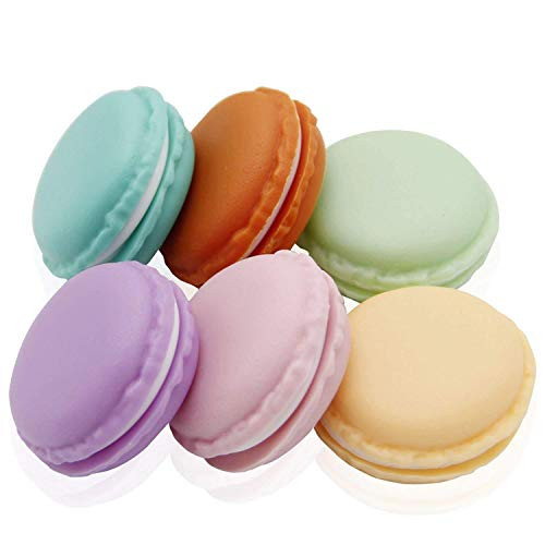 Coolrunner Macaron Case, Mini Macaron Box, Macaron Jewelry Box, Macaron Cute Pill Box, Colorful Macaron Jewelry Storage Box, Shape Storage Box Candy Cute Pill Organizer Case Container (Small 6 pcs)