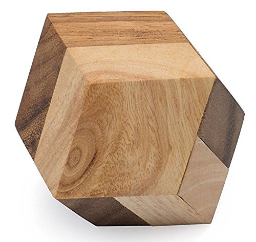 Octant: Handmade & Organic 3D Brain Teaser Wooden Puzzle for Adults from SiamMandalay with SM Gift Box(Pictured)