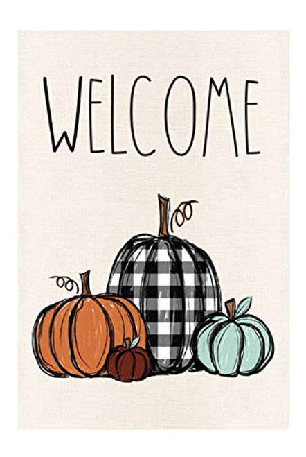 MONORD Welcome Fall Buffalo Plaid Pumpkin Vertical Garden Flag Double Sided Autumn Thanksgiving Yard Outdoor Decor 12_5 x 18 Inch MONORD Welcome Fall Buffalo Plaid Pumpkin Vertical Garden Flag Double Sided Autumn Thanksgiving Yard Outdoor Decor 12_5 x 18 Inch