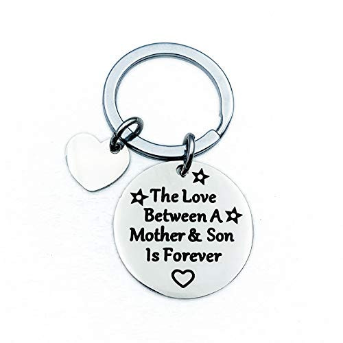 OYEFLY Gifts for Mom Mother Son Gift The Love Between Mother and Son is Foreve Personalized Keychain Mothers Day Birthday STYLE1